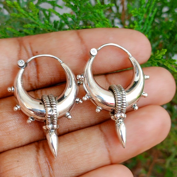 Sterling silver chunky earrings deals