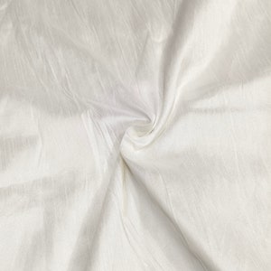 Pure White Color Raw Silk Dupion, Handloom Silk Dupion Fabric, Faux Silk Fabric For The Curation, Gown & Bridal Dresses Sold By The Yard