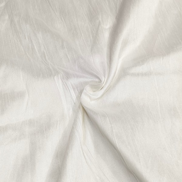 Dupion di seta grezza di colore bianco puro, tessuto Dupion di seta telaio a mano, tessuto di seta finta per la cura, abito e abiti da sposa Venduto tagliato su misura