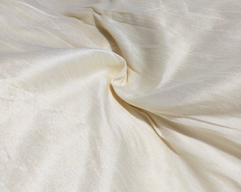 Pure Ivory Color Raw Silk Dupion, Handloom Silk Dupion Fabric, Faux Silk Fabric For The Curation, Gown & Bridal Dresses Sold By The Yard