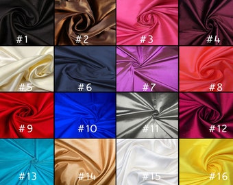 16 Color Silk Taffeta Fabric, Plain Taffeta Fabric, Polyester Taffeta Fabric, Gown Fabric WHOLESALE Silk Fabric For Bridal Dress By The Yard