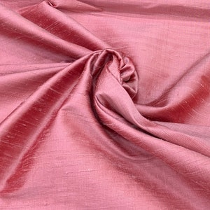 Onion Pink Raw Silk Dupioni Fabric, Handloom Silk Dupioni, Silk Fabric, Curation Dupioni, Gown Fabric For Bridal Dresses Fabric By The Yard