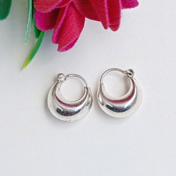 Chunky Silver Hoops Traditional Earring 925 Sterling Silver