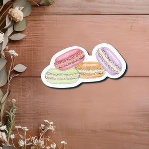 Lot 3 Stickers Holographiques Macarons – Stickers kawaii holographiques – Décoration planner, bujo, laptop, bullet journal