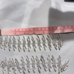 Set 2 PCs Bikini competition suit rhinestone side connectors wedding dress rhinestone appliqué