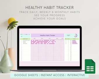 健康習慣トラッカー – インタラクティブな Google スプレッドシート（デジタルダウンロード）
