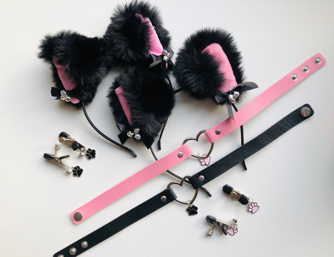 Petplay Gear Kitten Play Gear Mature Black/pink Pet Play Etsy