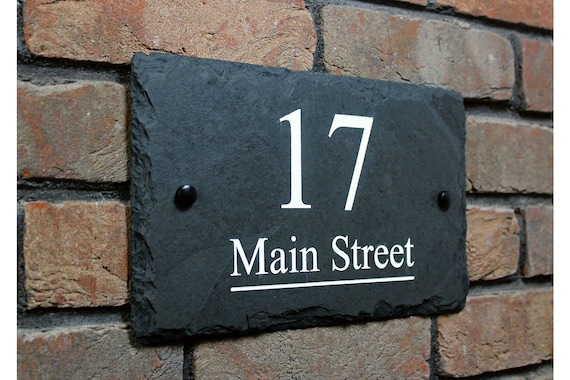 Natural Rustic Slate House Sign Plaque Door Sign Number Personalised Name Plate Natural Rustic Slate House Sign Plaque Door Sign Number Personalised Name Plate
