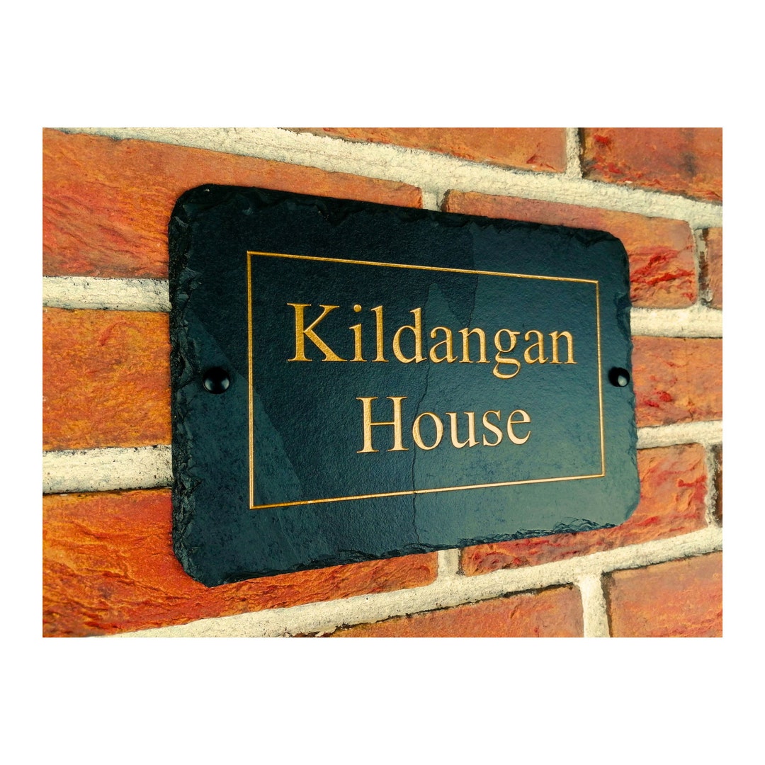 Targa Rustica In Ardesia Naturale Per Casa, Numero Della - Foto 2