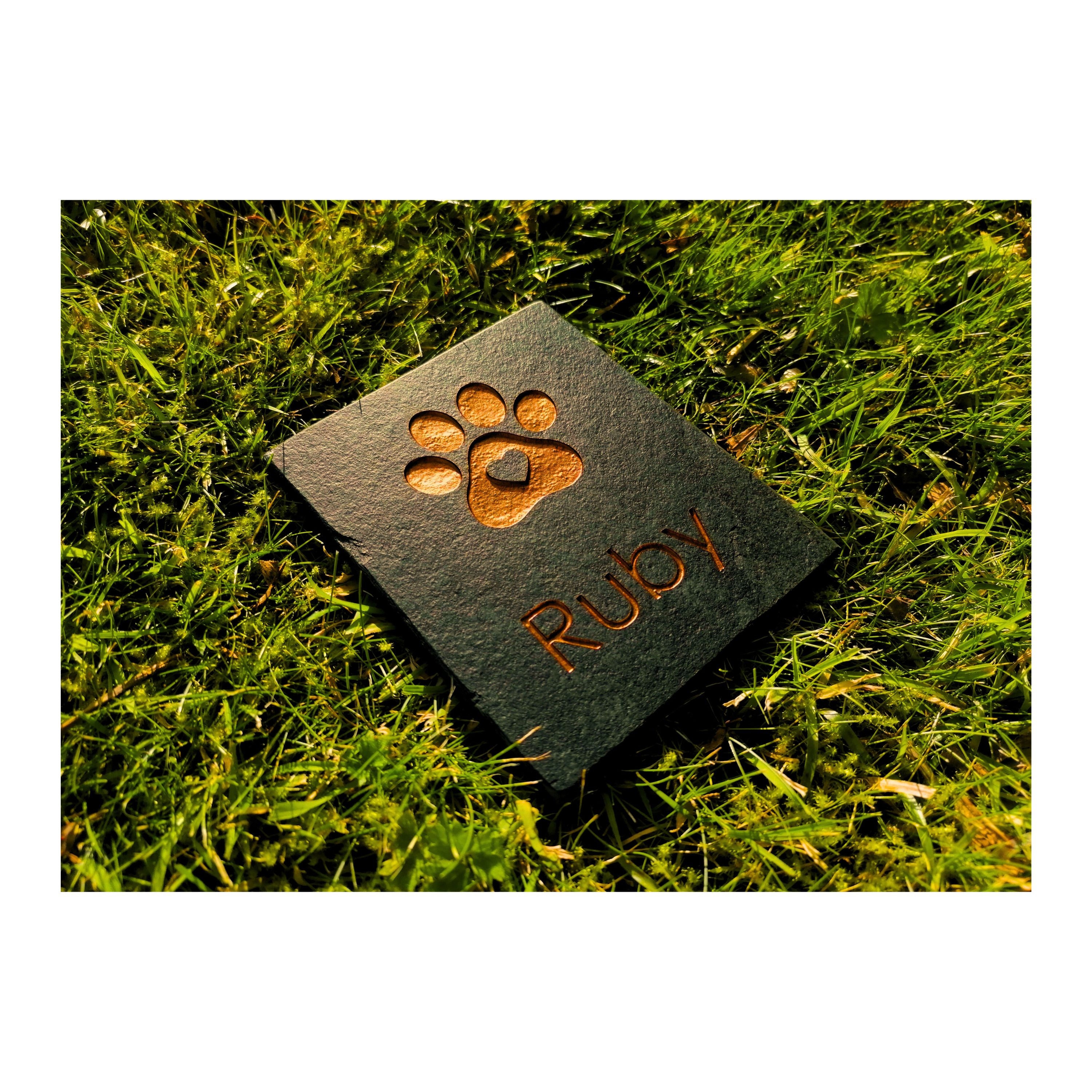Katzengrab Grabstein Grabplatte Katzen Katze-007 ▻LASER-Textgravur◅ 50 x 25cm