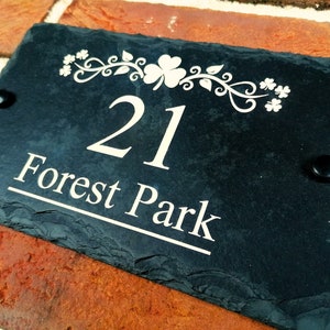Rustic Natural Slate House Sign Plaque Door Number Street Name Farmhouse Home Decor Welcome Display Cottage Cabin Scenic Old Fashioned Irish