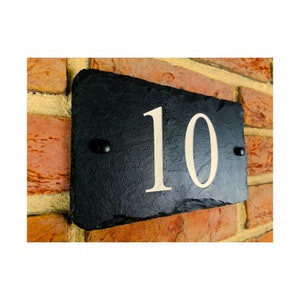 Rustic Natural Slate House Sign Plaque Door Number Street Name Farmhouse Home Decor Welcome Display Cottage Cabin Scenic Old Fashioned Irish