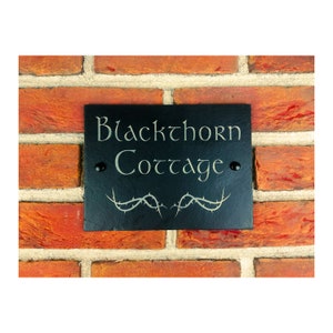 Rustic Natural Slate House Sign Plaque Door Number Street Name Farmhouse Home Decor Welcome Display Cottage Cabin Scenic Old Fashioned Irish