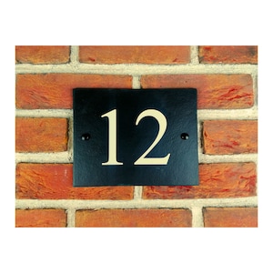 Rustic Natural Slate House Sign Plaque Door Number Street Name Farmhouse Home Decor Welcome Display Cottage Cabin Scenic Old Fashioned Irish