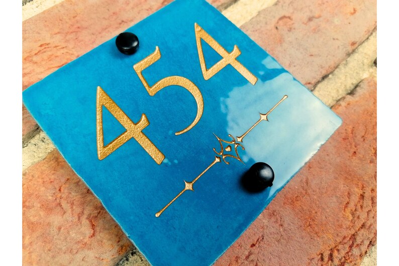 Engraved Ceramic Wall Tile Address Sign Irish Handmade Square Door ...