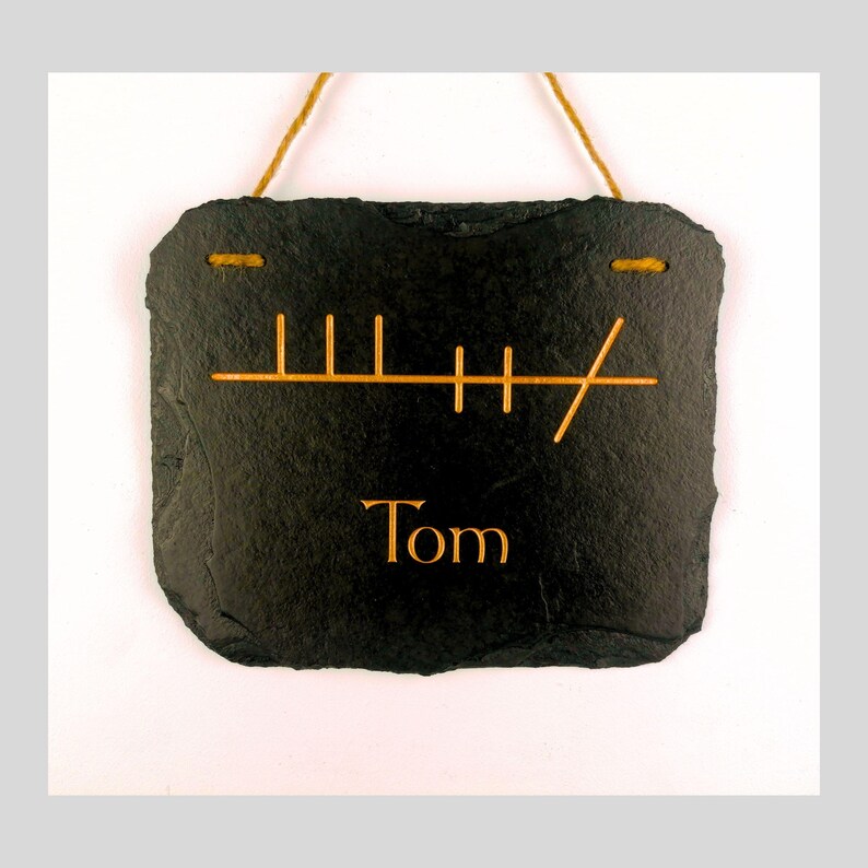 Ogham Irish Plaque Wall Hanging Éire Ireland Home Rustic Natural Slate