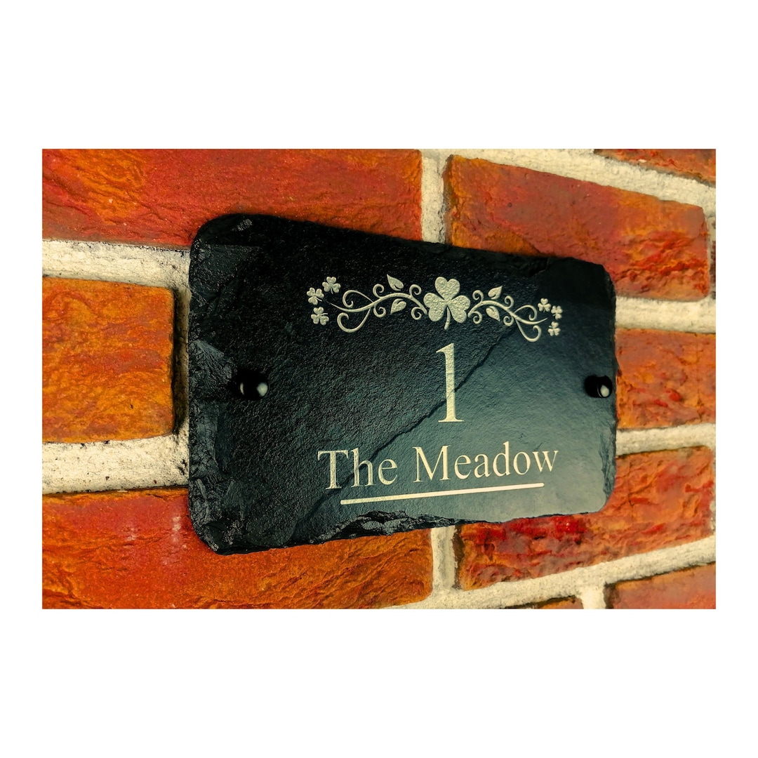 Slate Home Décor Plaques & Signs Engraved Natural Slate House Door Sign Name Number Plaque 20cm X 1284126 - Foto 12