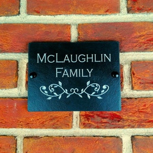 Rustic Natural Slate House Sign Plaque Door Number Street Name Farmhouse Home Decor Welcome Display Cottage Cabin Scenic Old Fashioned Irish