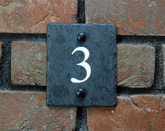 Placa rústica de pizarra natural para casa, número de puerta, nombre de calle, casa de campo