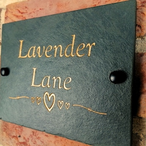 Rustic Natural Slate House Sign Plaque Door Number Street Name Farmhouse Home Decor Welcome Display Cottage Cabin Scenic Old Fashioned Irish