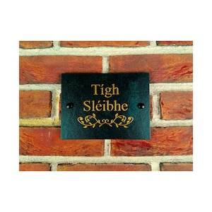 Rustic Natural Slate House Sign Plaque Door Number Street Name Farmhouse Home Decor Welcome Display Cottage Cabin Scenic Old Fashioned Irish