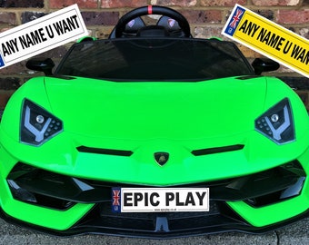 Epic Play Children's Large Personalised Number Plate for Electric Ride on cars, Jeeps, Quads & Motorbikes (165x40mm)
