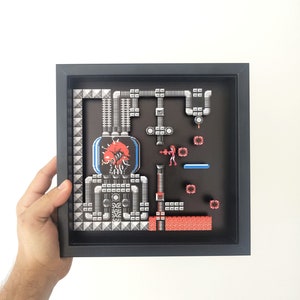 Metroid 3D Shadowbox Diorama: Retro Game Room Decor