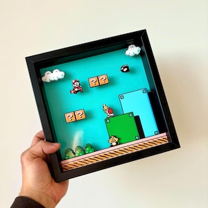 Super Mario 3 Model 3D legendarnej gry Diobox Diorama Shadowbox Najlepszy pomysł na prezent 2024 Dekoracje ścienne