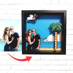 Custom Diorama Shadowbox - Personalized 8-bit Pixel Art Gift - Unique Handmade Gift for Any Occasion - Best Gift Idea 2024