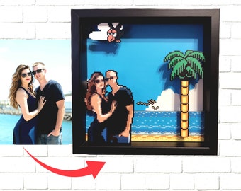 Custom Diorama Shadowbox - Personalized 8-bit Pixel Art Gift - Unique Handmade Gift for Any Occasion - Best Gift Idea 2024