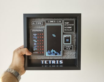 Tetris 3D Model of the Legendary Game Diobox Diorama Shadowbox Best Gift Idea 2023 Wall Decorations