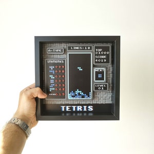 Tetris 3D Diorama Shadowbox: Retro Game Wall Art