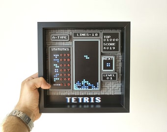 Tetris 3D Diorama Shadowbox – Iconic Game Wall Art & Unique Gift!