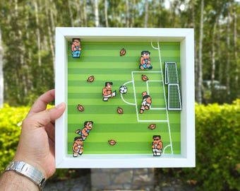 Kunio Kun Nekketsu Soccer 3D Diorama: Retro Game Shadowbox