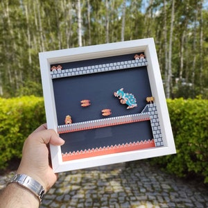 Super Mario VS Bowser 3D Diorama: Retro Game Shadowbox