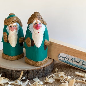Hand Carved & Hand Painted Santa-like Wood Spirit - Unique Gift and keepsake - Great Birthday Gift Idea. Perfect for Mom, Dad or Grad! Cute!
