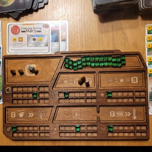 Terraforming Mars Resources Board, met de hand beschilderd in aangepaste kleuren