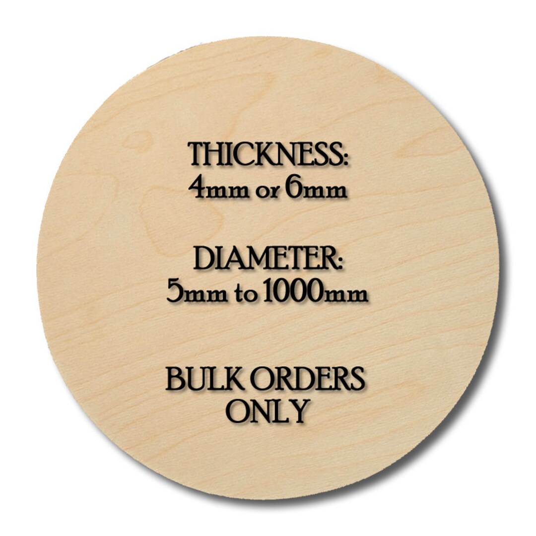 Bulk Plywood Circles 4mm & 6mm Thick Custom Diameter Etsy UK