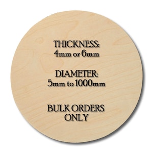 Bulk Plywood Circles | 4mm & 6mm Thick | Custom Diameter 5-1000mm | Birch Plywood | Craft Supplies | DIY Projects
