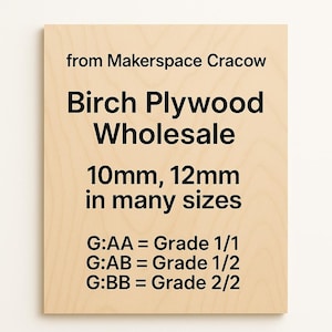 Birch plywood sheets, 10–12 mm, A5–A3 & 20×30–30×50 cm — packs — CNC/scroll saw – free EU shipping