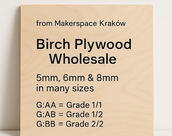 Birch plywood | Sheets | Wholesale | 5mm | 6mm | 8mm | Many sizes | Bulk orders | A5, A4, A3 and many more | Wholesale
