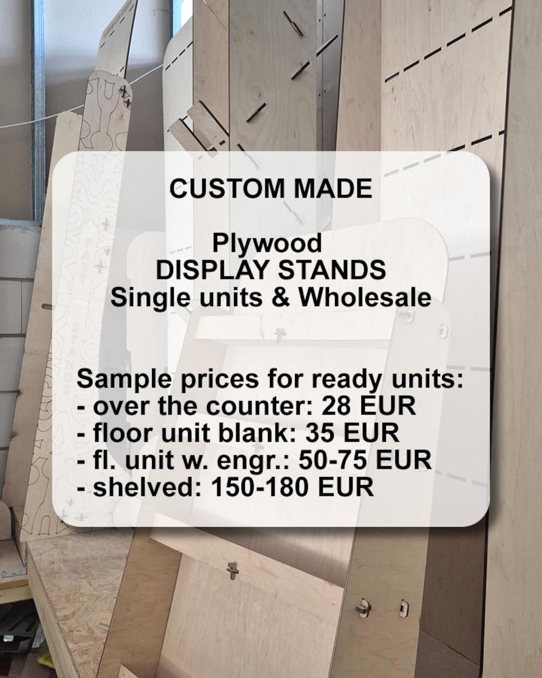 Customized Plot Stand Custom POS Display Stand Project & Sample - Lasercut Birch Plywood POS ...