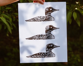 Common Loon - Cabin Art - Cabin Decor - Minnesota Art - Nordic Art - Loon Art
