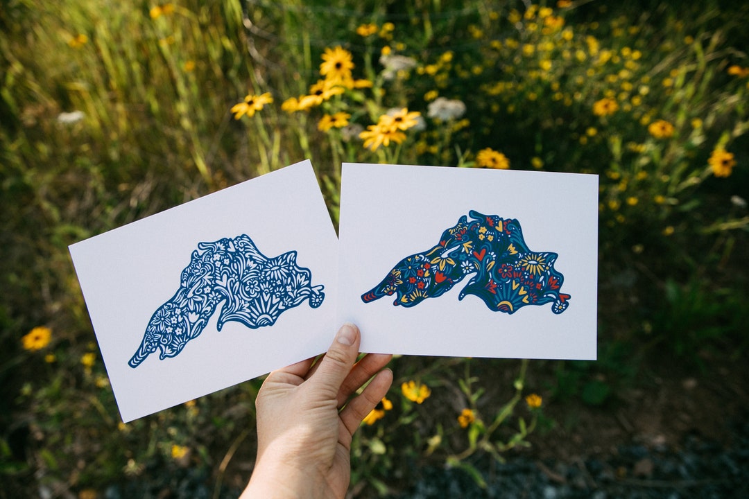 Great Lakes Art Big Lake Wall Art Midwest Art Midwest Love Cabin Art