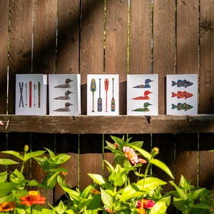 Lot de 5 cartes de voeux vierges - Art scandinave - Cartes - Cadeaux