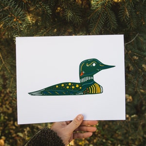 Loon Wall Art - Nordic Art -Print-Cabin Art - Loons - Maine Loon - Minnesota Loon - Cabin Decor