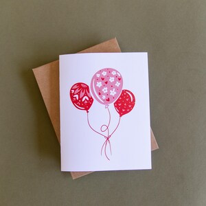 Floral Luftballons - Blanko Karte - Karte - Geschenk - Feier Karte - Valentinstag Karte-Geburtstagskarte- Geburtstag Luftballons - Luftballons