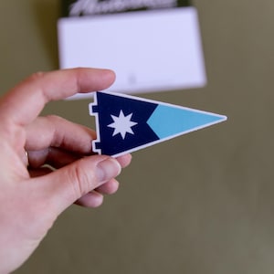 Minnesota State Flag Pennant Sticker - Waterproof 3in