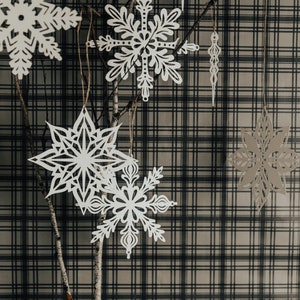 Paper Snowflakes set of 5 Holiday Decor image 5