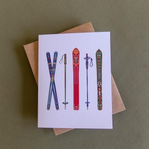Tarjeta de felicitación - Tarjeta en blanco - Tarjetas - Esquís - Regalo - Esquí nórdico - Après Ski